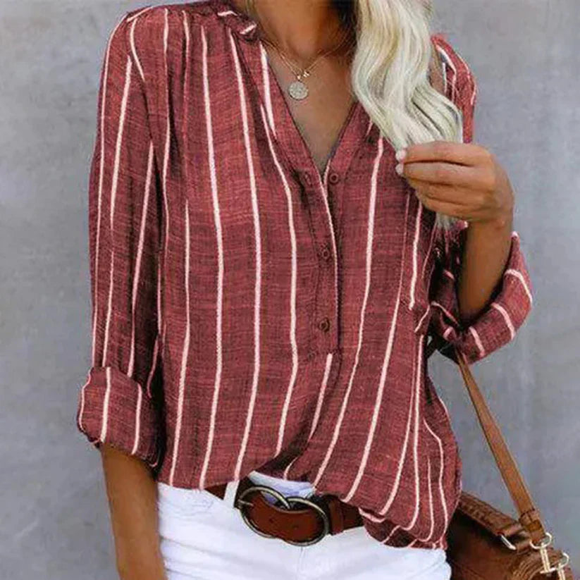 Elegante Gestreifte Damen Bluse