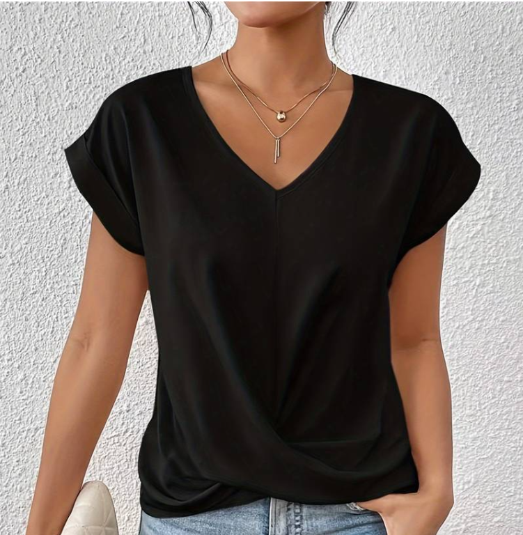 Elegante V-Ausschnitt Bluse Damen
