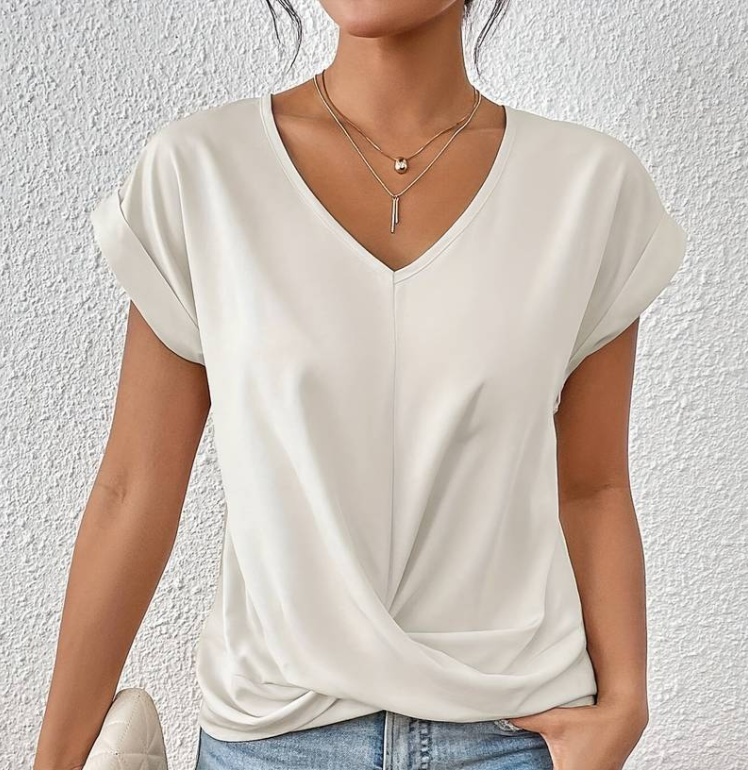 Elegante V-Ausschnitt Bluse Damen