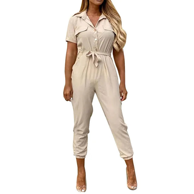 Eleganter Damen Jumpsuit Mit Taschen