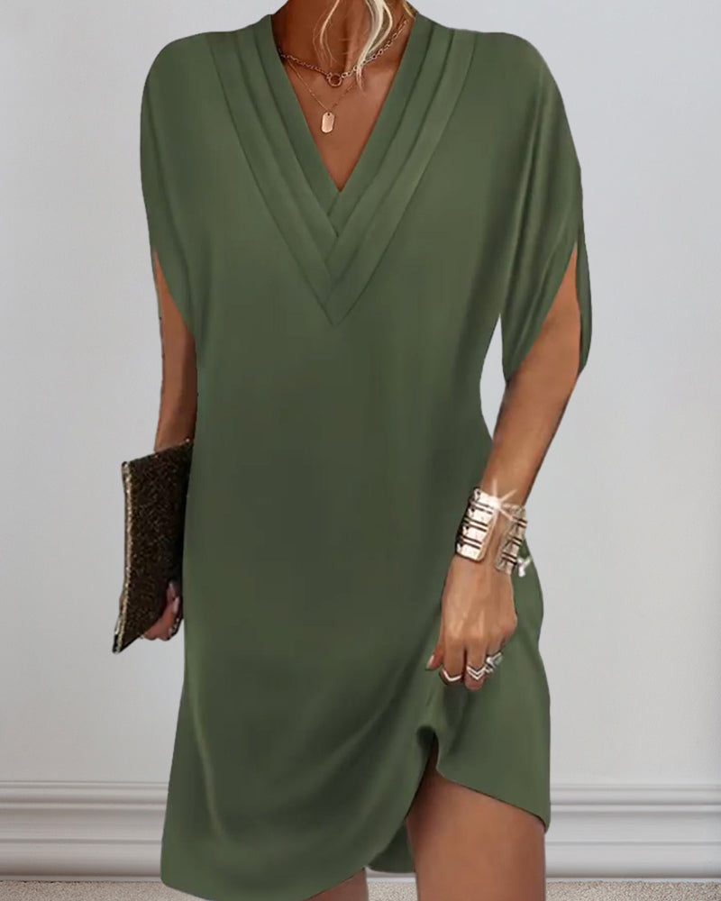 Elegantes Damenkleid V-Ausschnitt