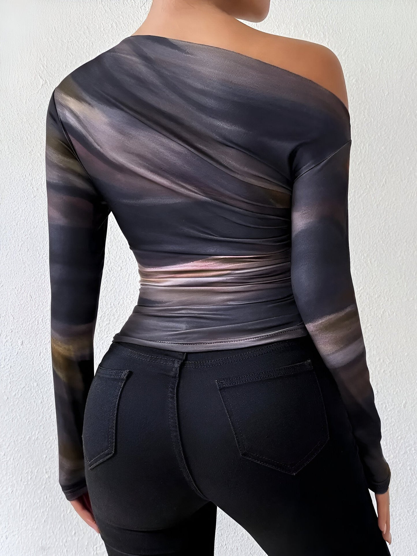 Elegantes Langarmshirt Damen Marmor