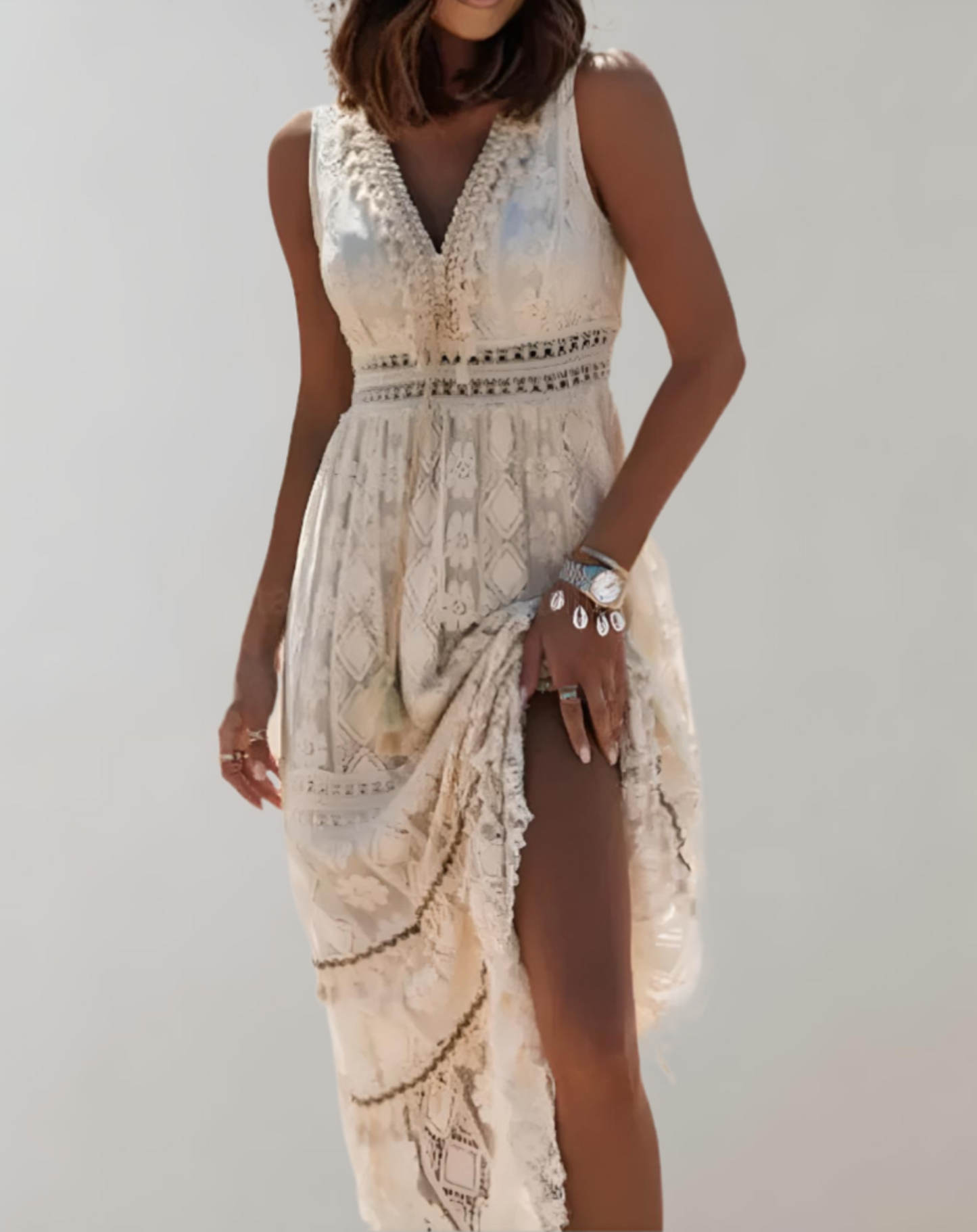 Elegantes Maxikleid mit Spitze
