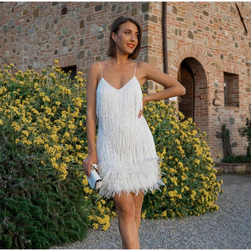 Elegantes Sommerkleid Damen mit Pailletten