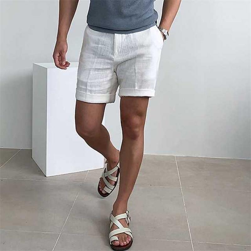 Entspannte Passform Herren Leinenshorts