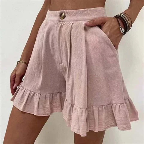 Faltenshorts Damen - Bequem Kurz