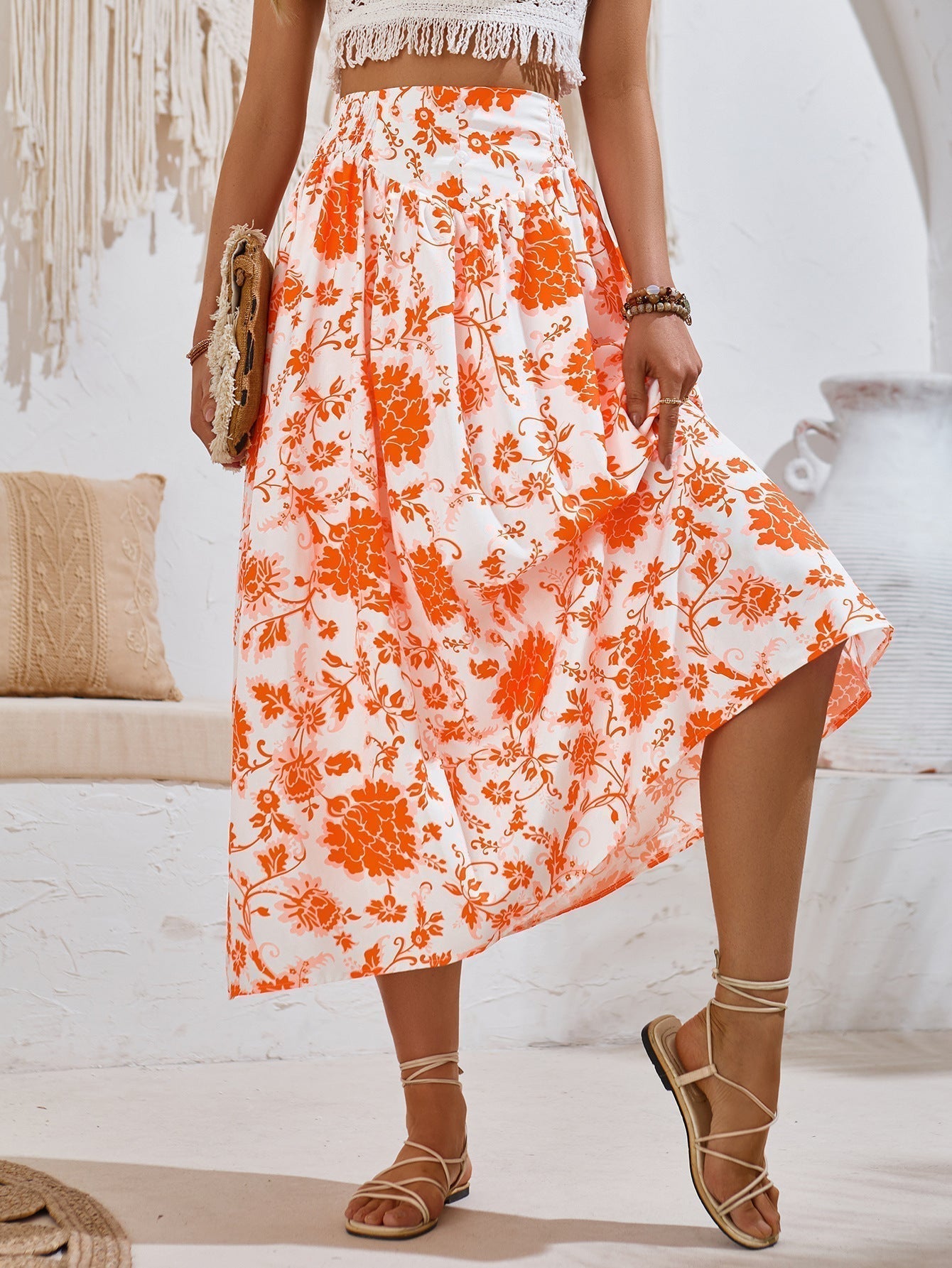 Maximum floral print skirt for summer