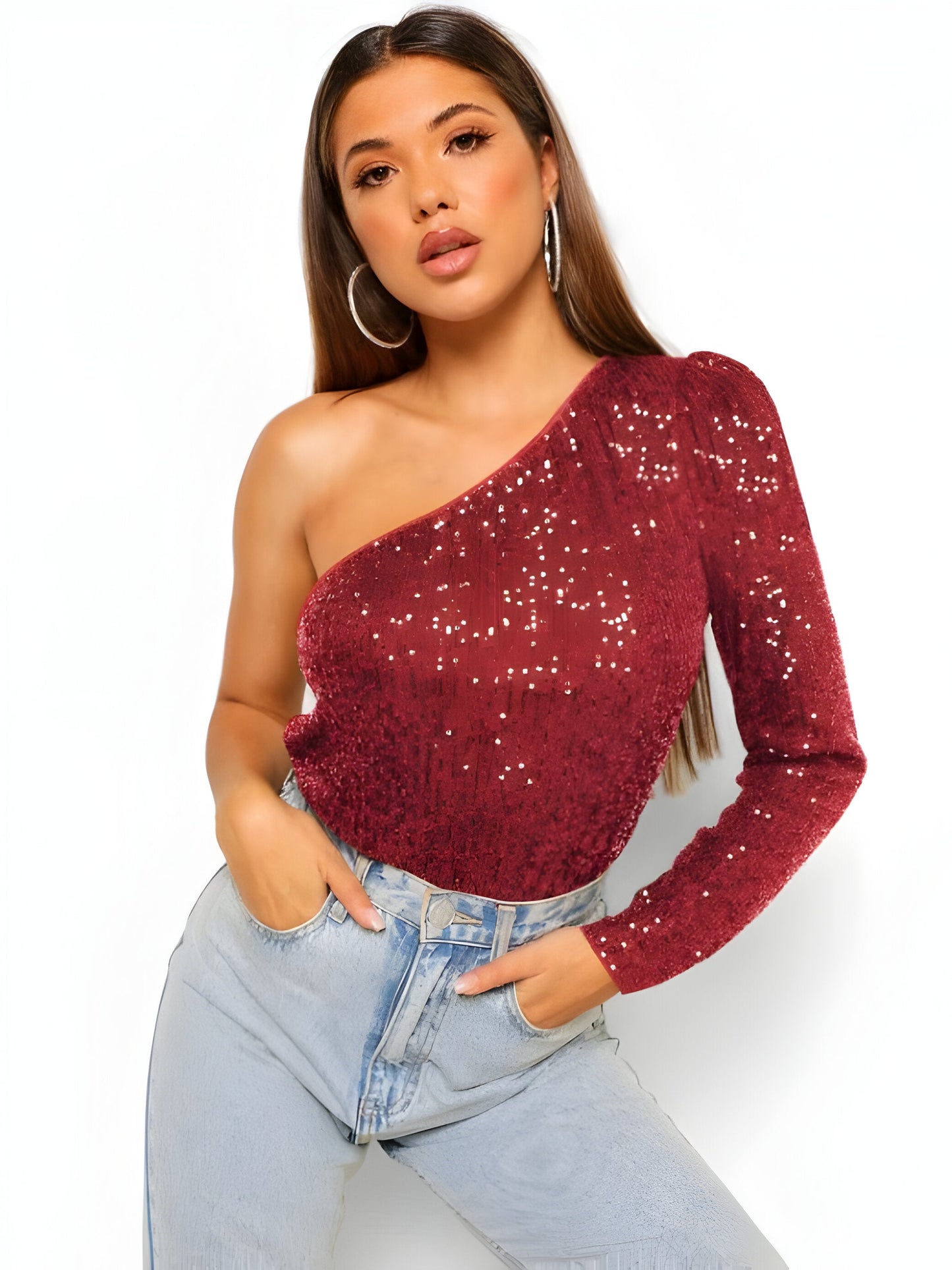 Glamouröses Schultertop Schwarz Gold