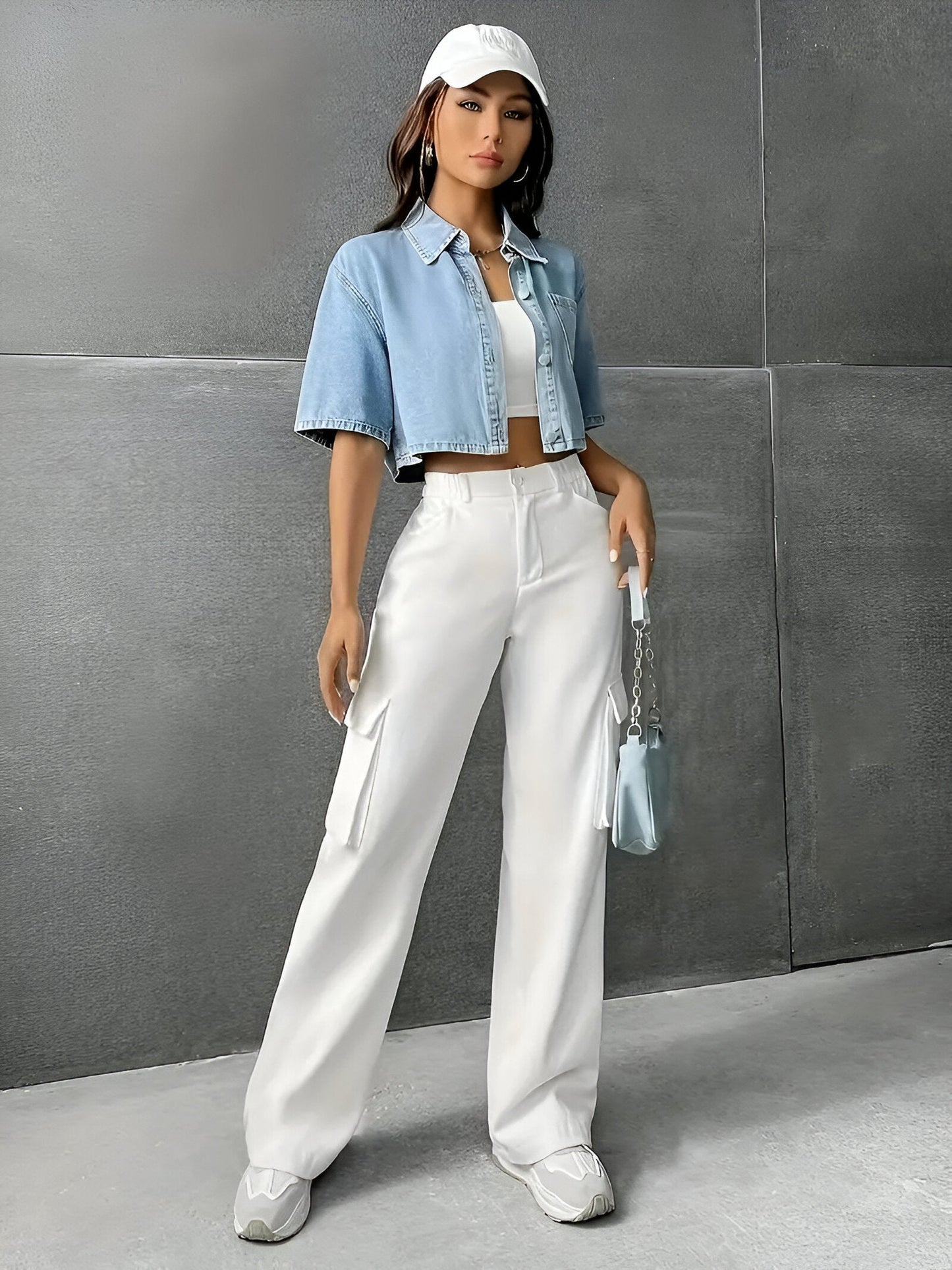 Hellblaues Jeanshemd Damen