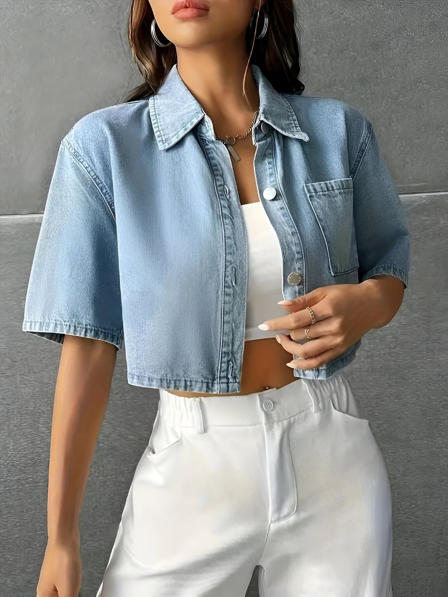 Hellblaues Jeanshemd Damen