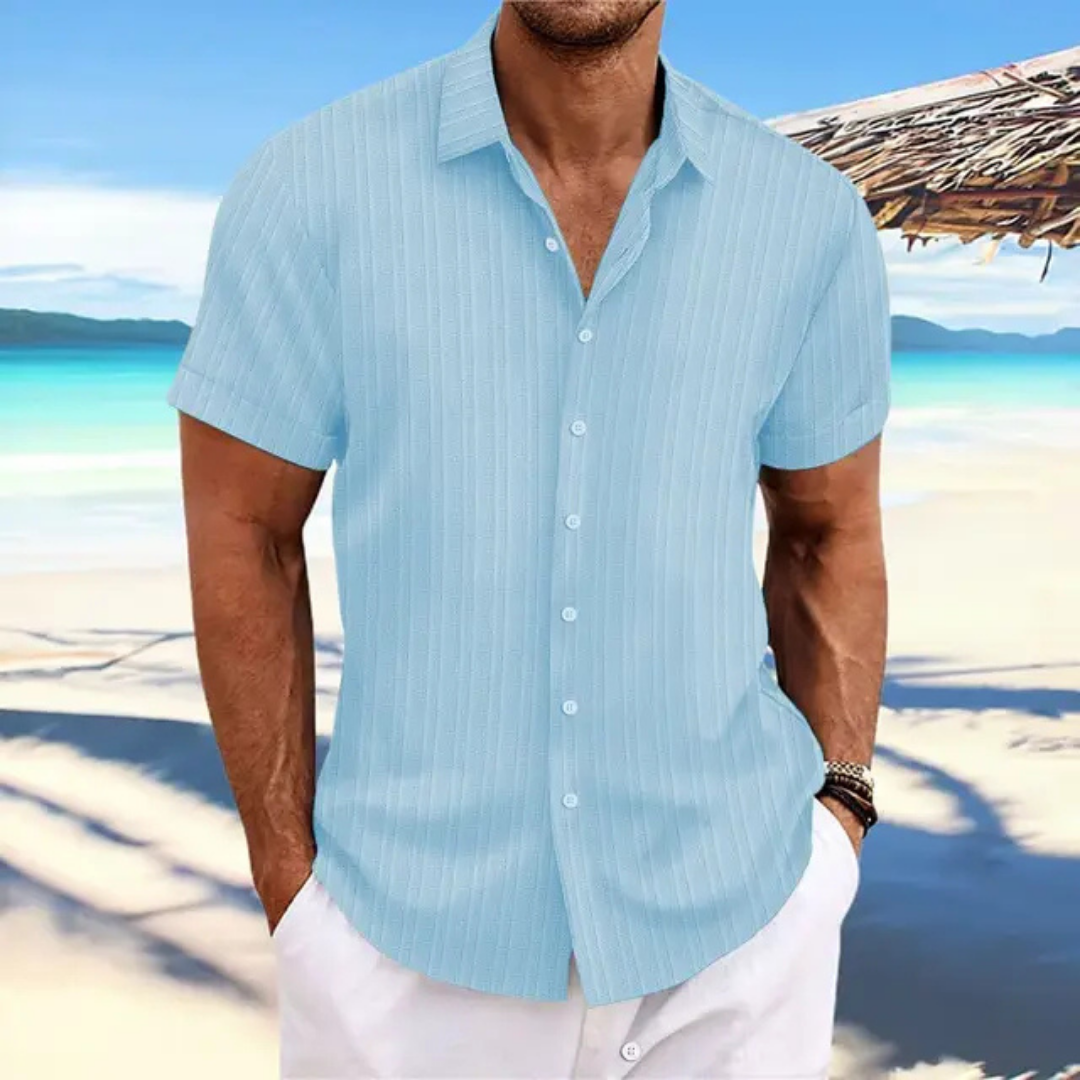 Herren gestreiftes Kurzarmhemd