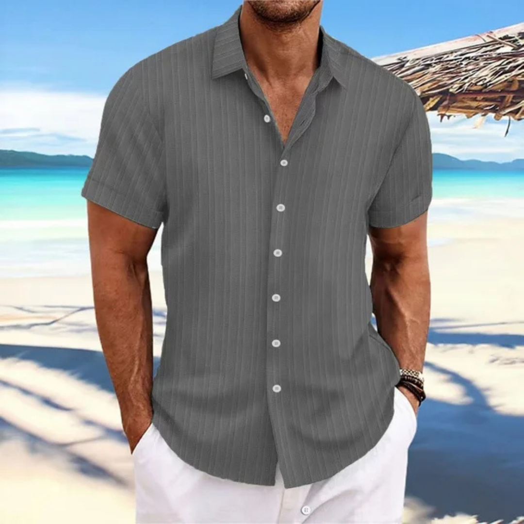 Herren gestreiftes Kurzarmhemd