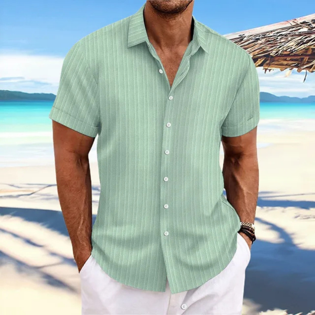 Herren gestreiftes Kurzarmhemd