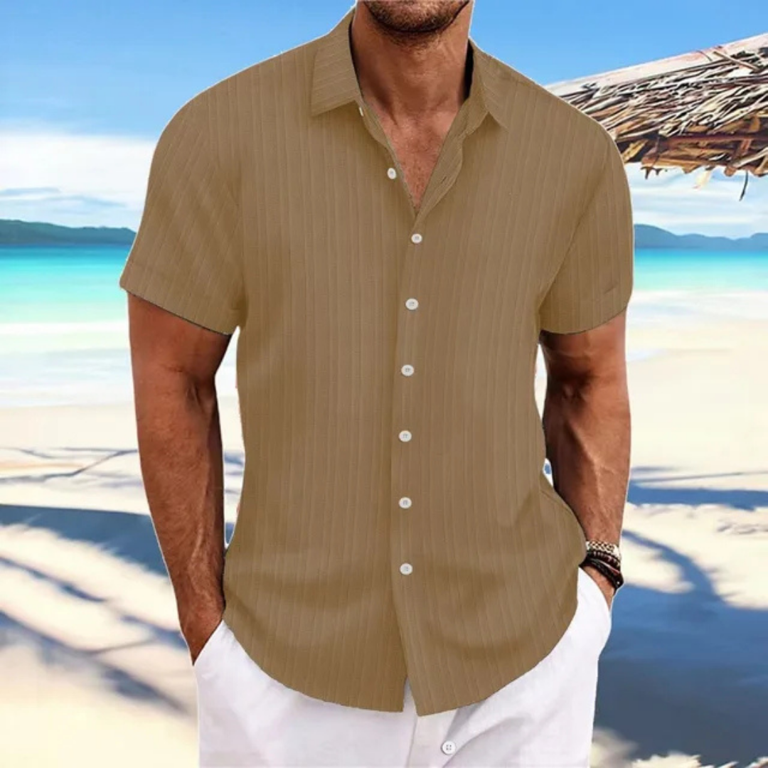 Herren gestreiftes Kurzarmhemd