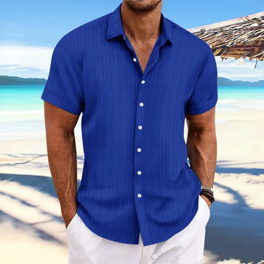 Herren gestreiftes Kurzarmhemd
