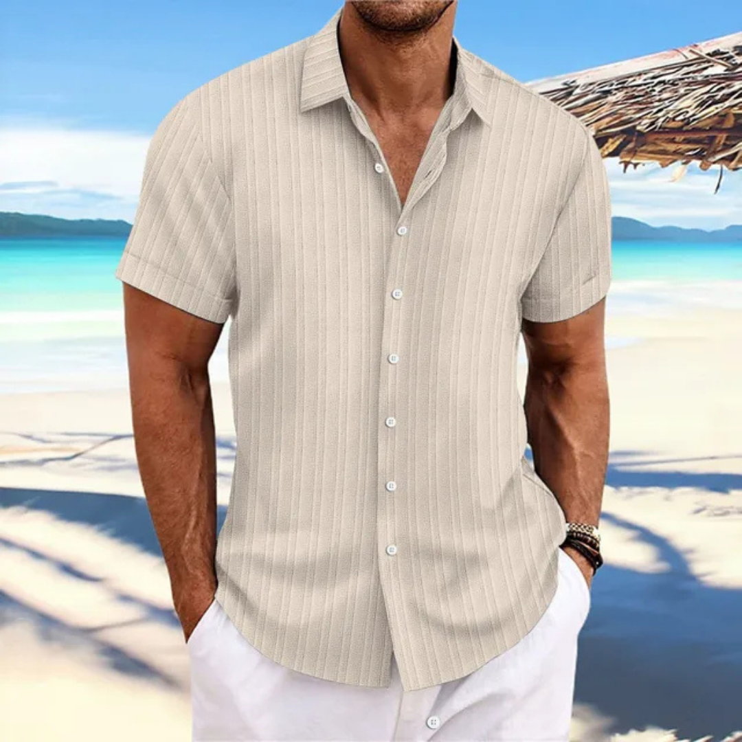 Herren gestreiftes Kurzarmhemd