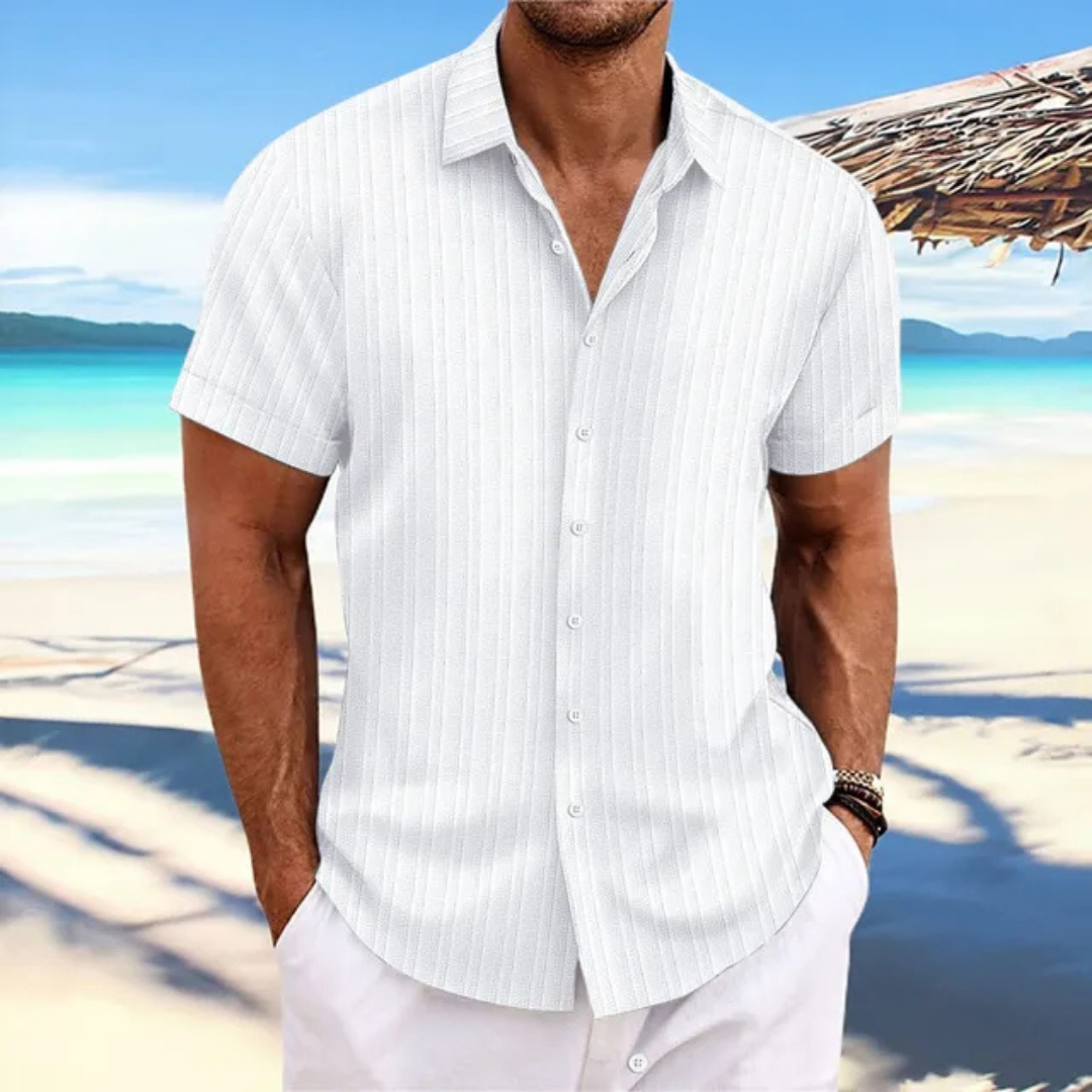 Herren gestreiftes Kurzarmhemd