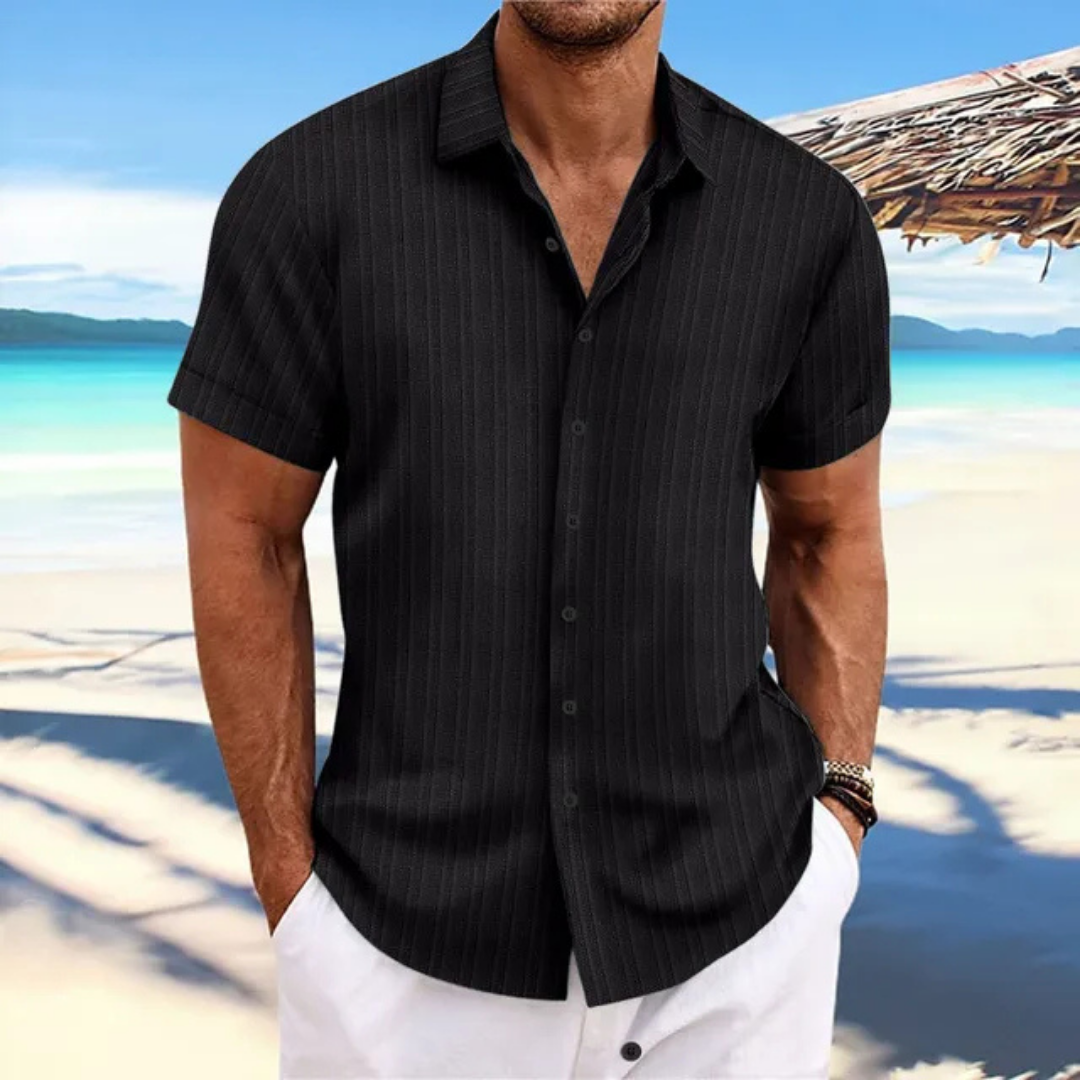 Herren gestreiftes Kurzarmhemd