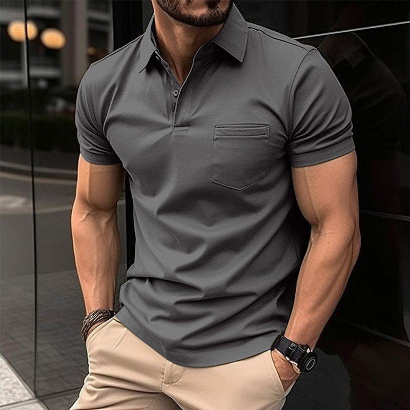 Herren Klassisches Kurzarm-Poloshirt – Schmal Geschnittenes Freizeitshirt2