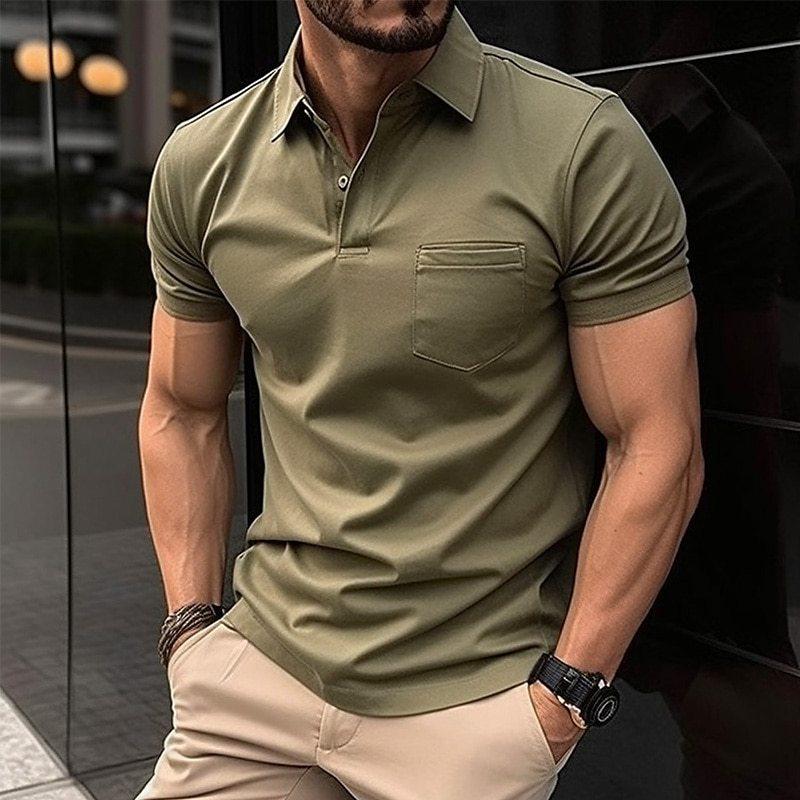 Herren Klassisches Kurzarm-Poloshirt – Schmal Geschnittenes Freizeitshirt3