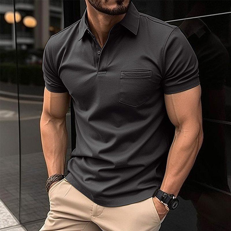 Herren Klassisches Kurzarm-Poloshirt – Schmal Geschnittenes Freizeitshirt