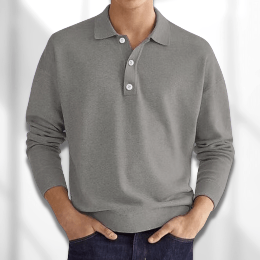 Herren Langarm Polo Pullover – Lässiger Leichter Strick3