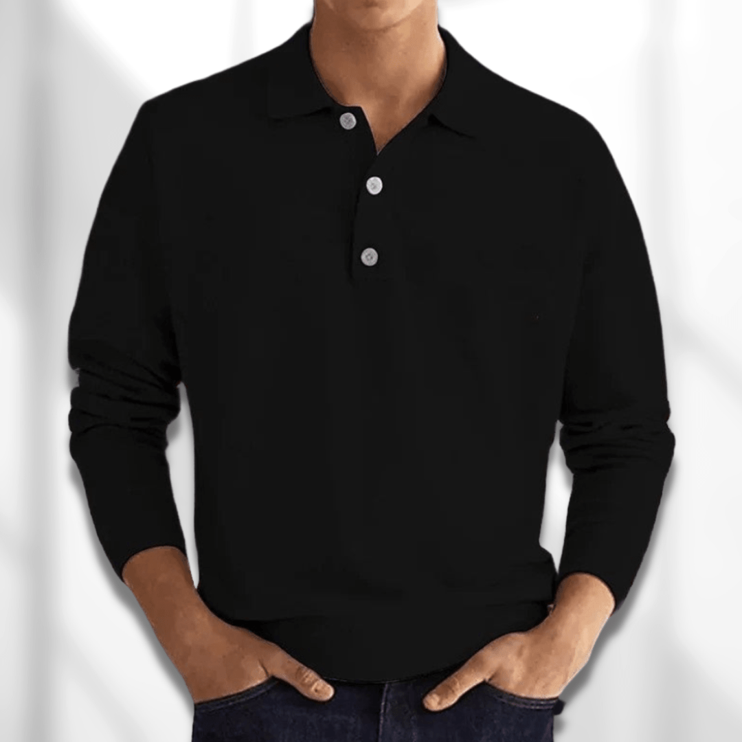 Herren Langarm Polo Pullover – Lässiger Leichter Strick1