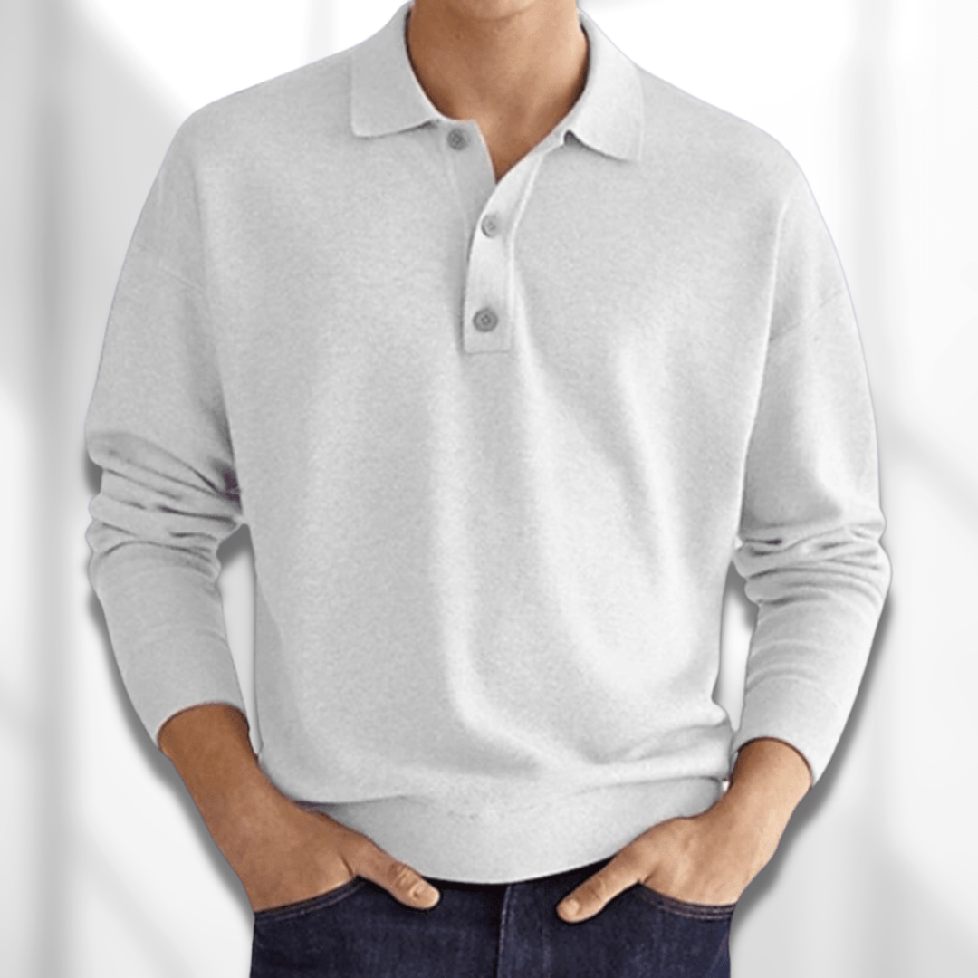 Herren Langarm Polo Pullover – Lässiger Leichter Strick4