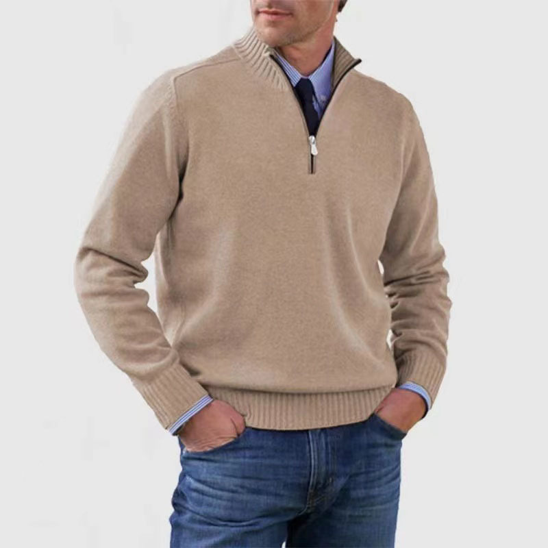 Herren Pullover mit Viertel-Reißverschluss – Lässiger Leichter Strick6
