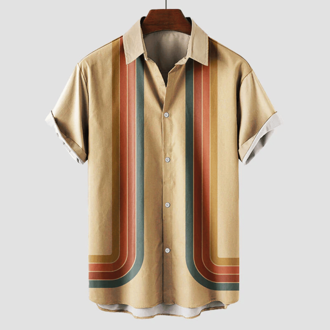 Herren Retro Kurzarmhemd