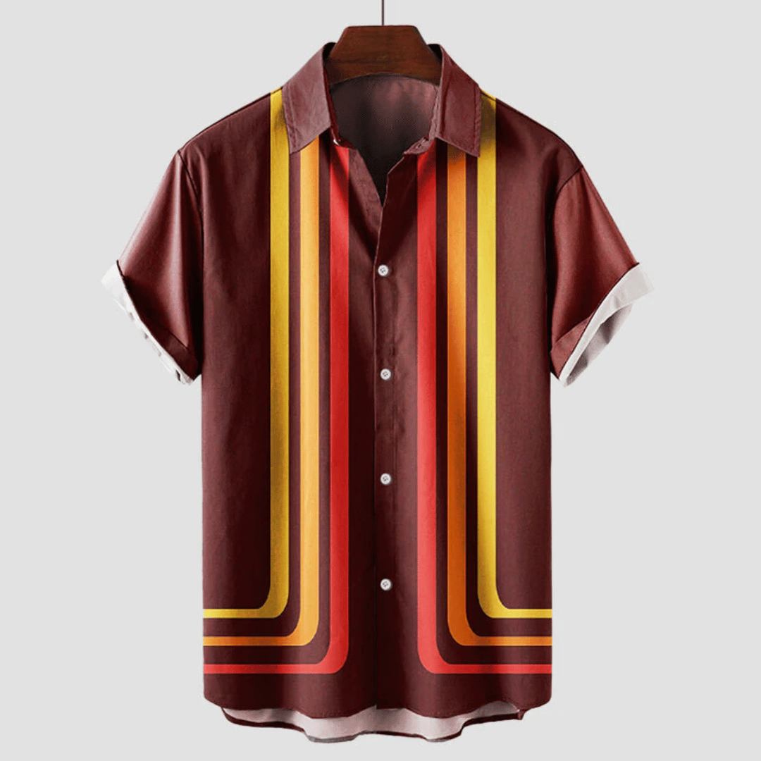 Herren Retro Kurzarmhemd