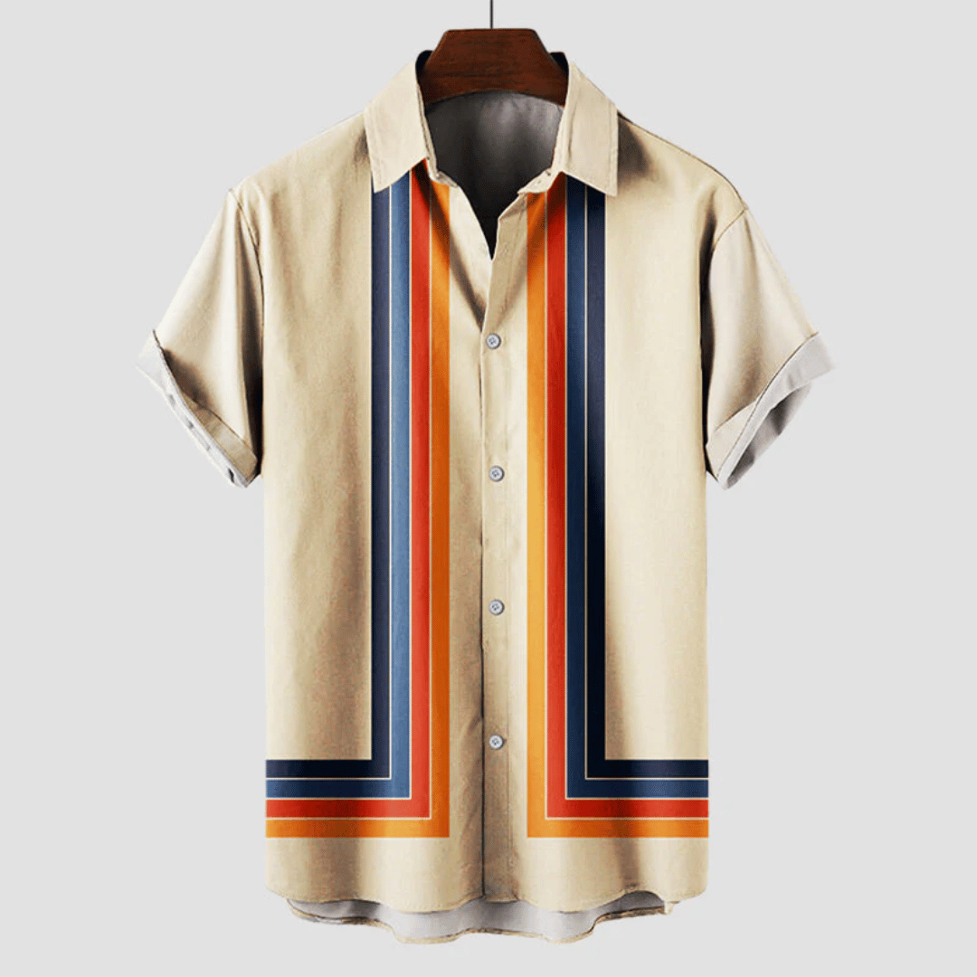 Herren Retro Kurzarmhemd