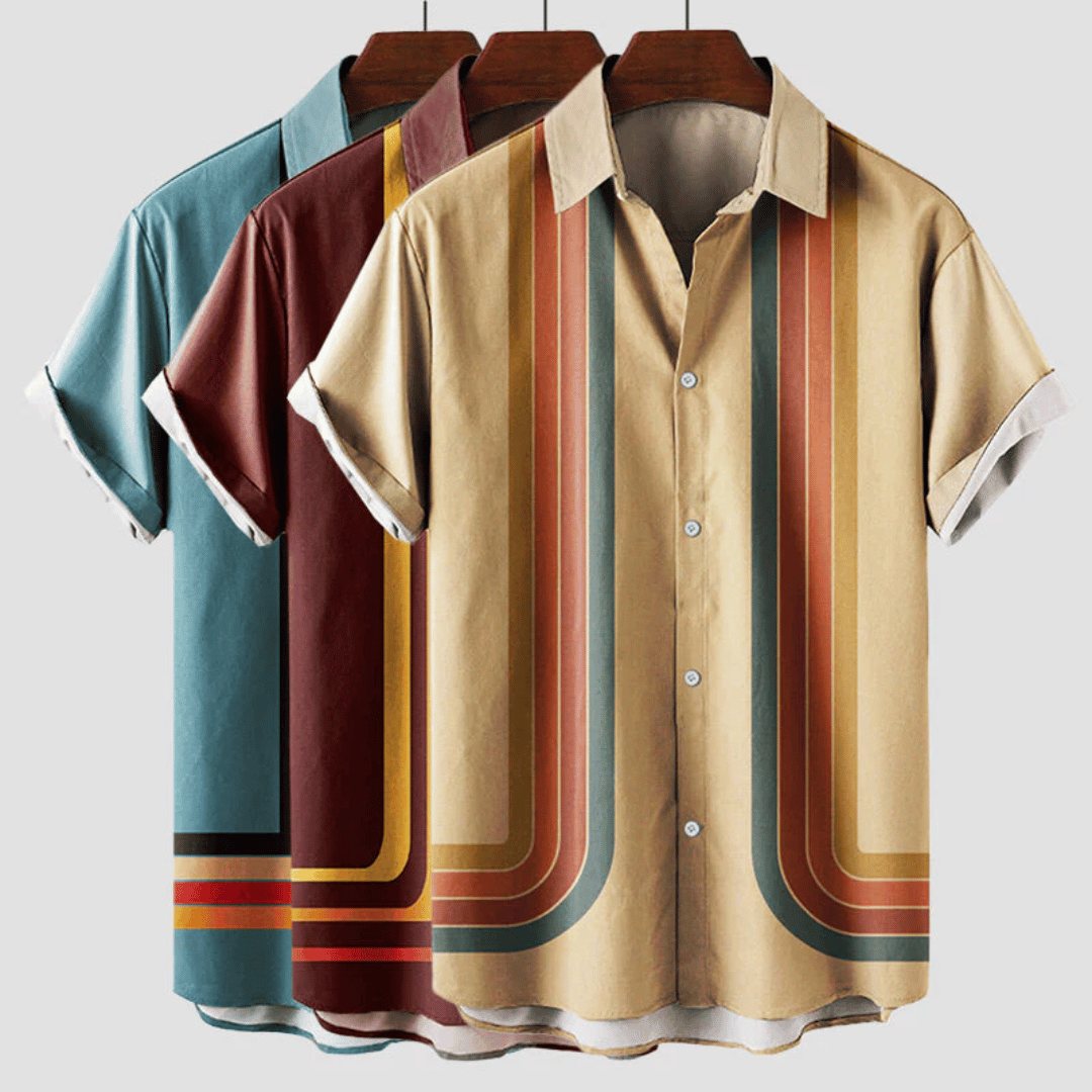 Herren Retro Kurzarmhemd