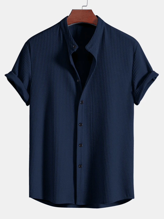 Herren Ripp-Hemd mit Stehkragen – Stil und Komfort im modernen Look