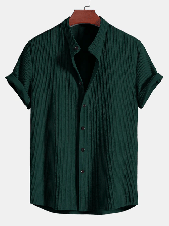 Herren Ripp-Hemd mit Stehkragen – Stil und Komfort im modernen Look