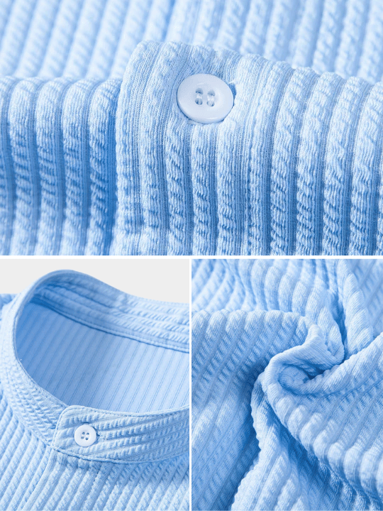 Herren Ripp-Hemd mit Stehkragen – Stil und Komfort im modernen Look
