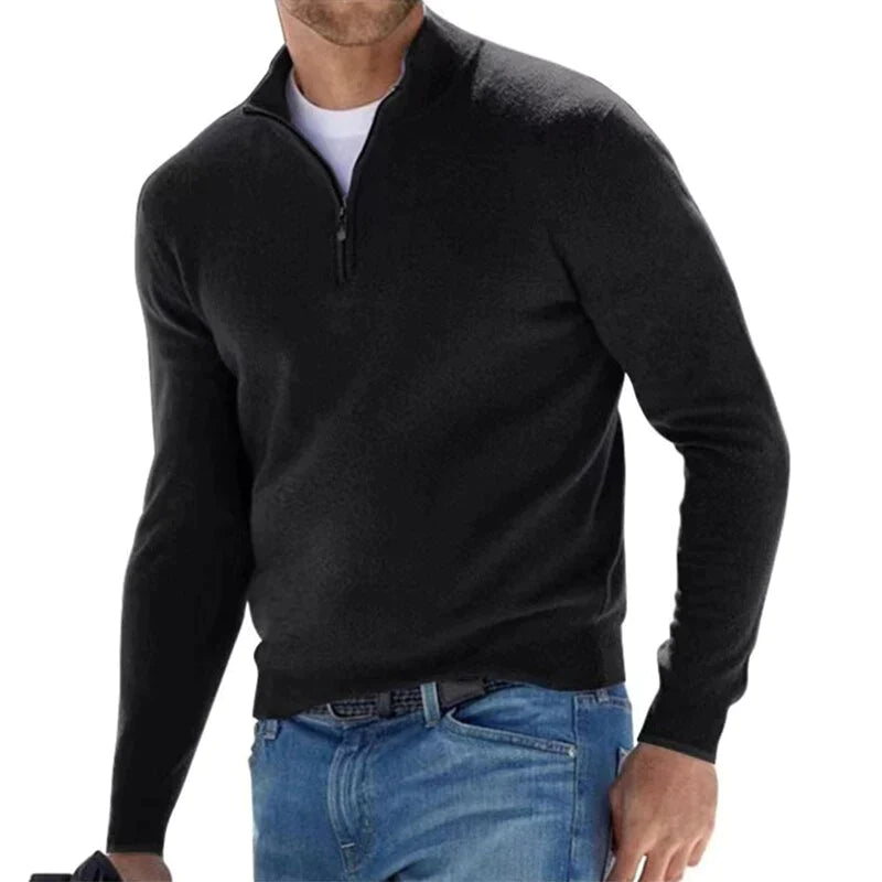 Herren Strickpullover mit halbem Reißverschluss – Klassisch und vielseitig für Freizeit und Business8