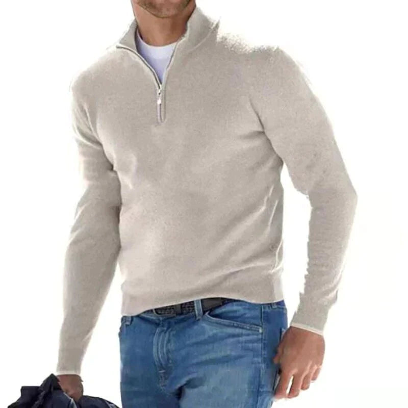Herren Strickpullover mit halbem Reißverschluss – Klassisch und vielseitig für Freizeit und Business2