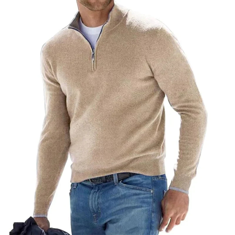 Herren Strickpullover mit halbem Reißverschluss – Klassisch und vielseitig für Freizeit und Business1