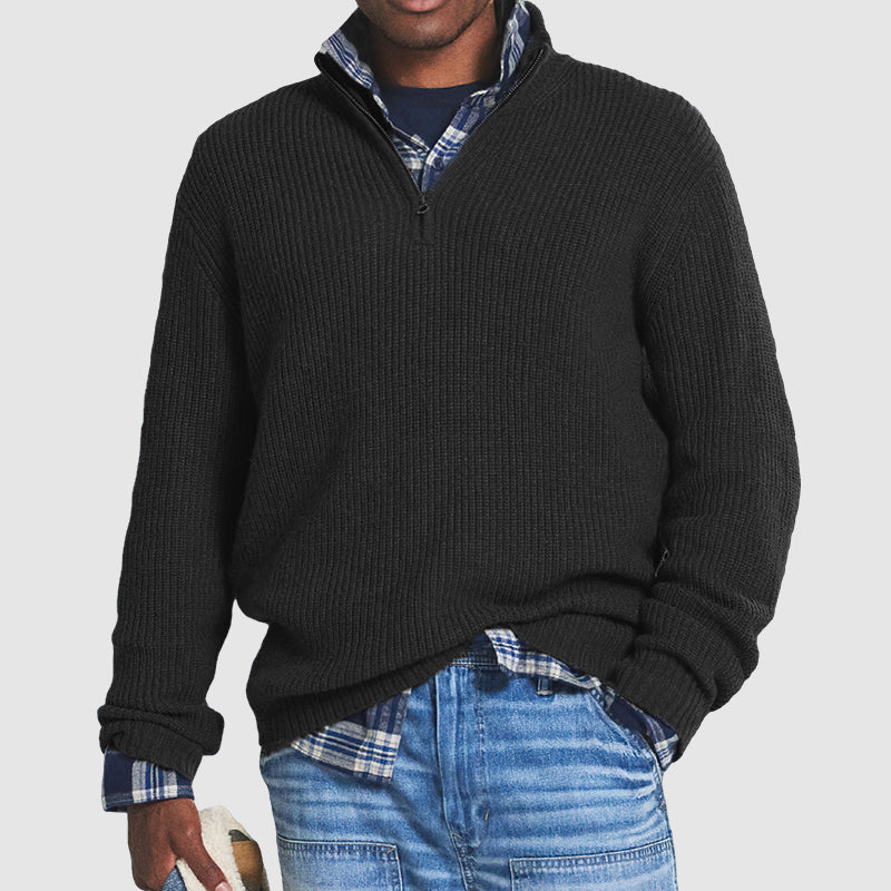 Herren-Strickpullover mit Halbreißverschluss – Klassischer und vielseitiger Pullover für kühle Tage1