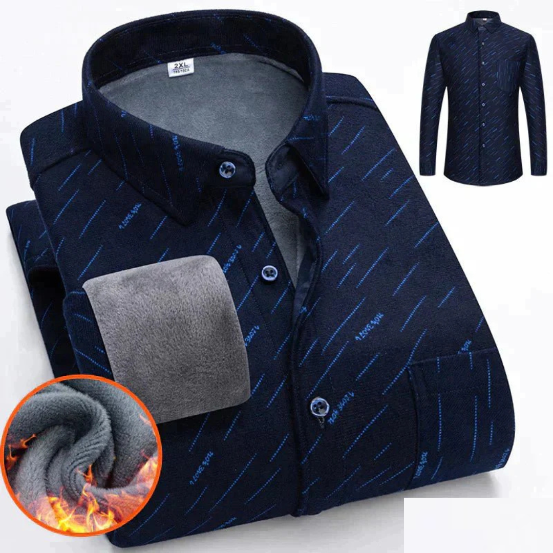 Herren Warme Hemdjacke mit Knopfleiste