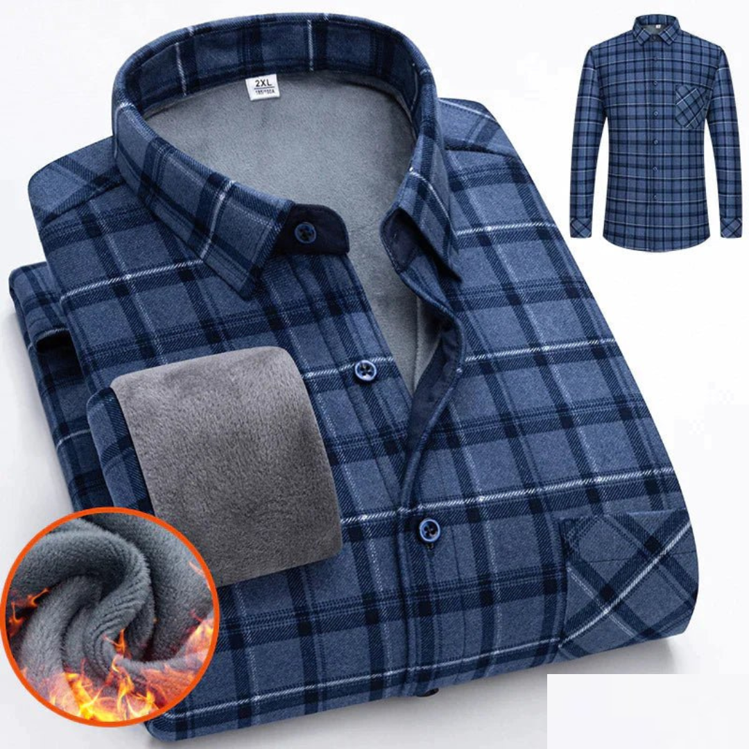 Herren Warme Hemdjacke mit Knopfleiste
