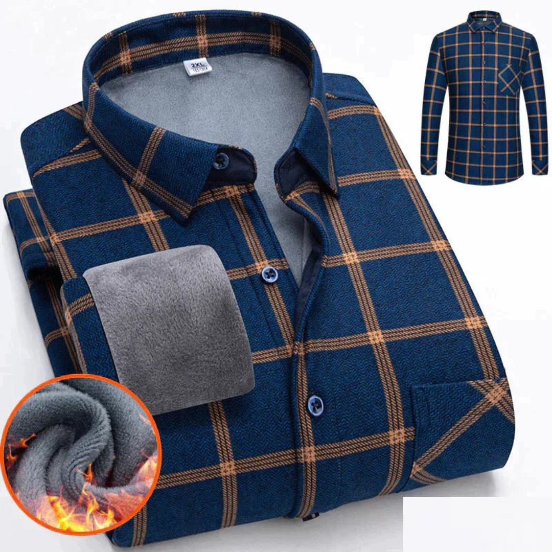 Herren Warme Hemdjacke mit Knopfleiste