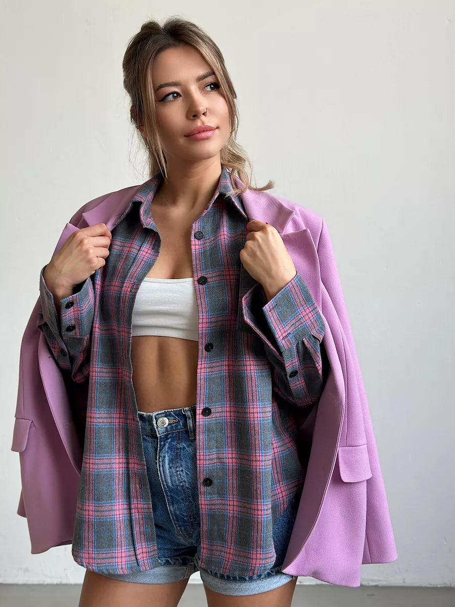 Kariertes Damen Flanellhemd Komfort