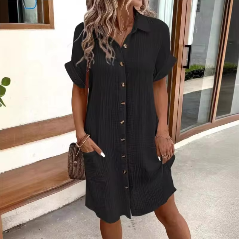 Kleid für Damen mit kurzem Ärmel und klassischem Design