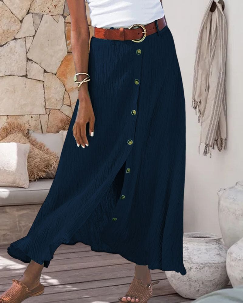 Casual button-front maxi skirt – stylish & comfortable