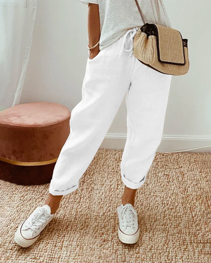 Einfache Hosen für Damen - hohe Taille