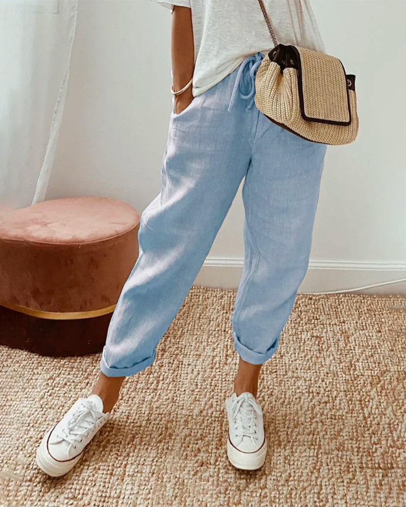 Einfache Hosen für Damen - hohe Taille
