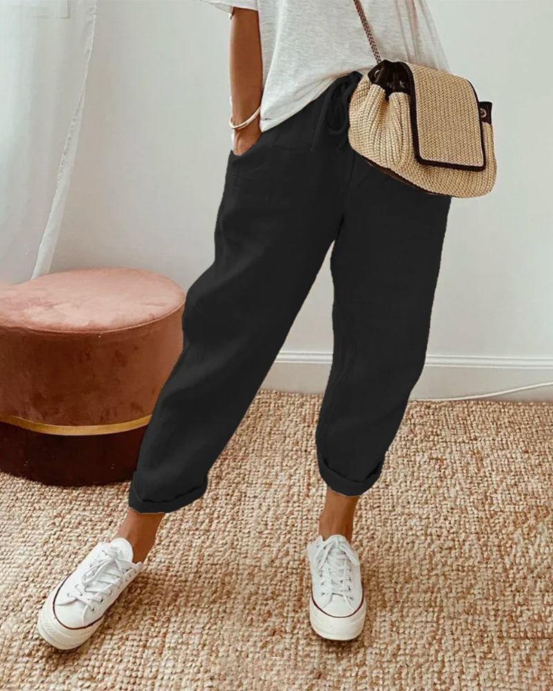 Einfache Hosen für Damen - hohe Taille