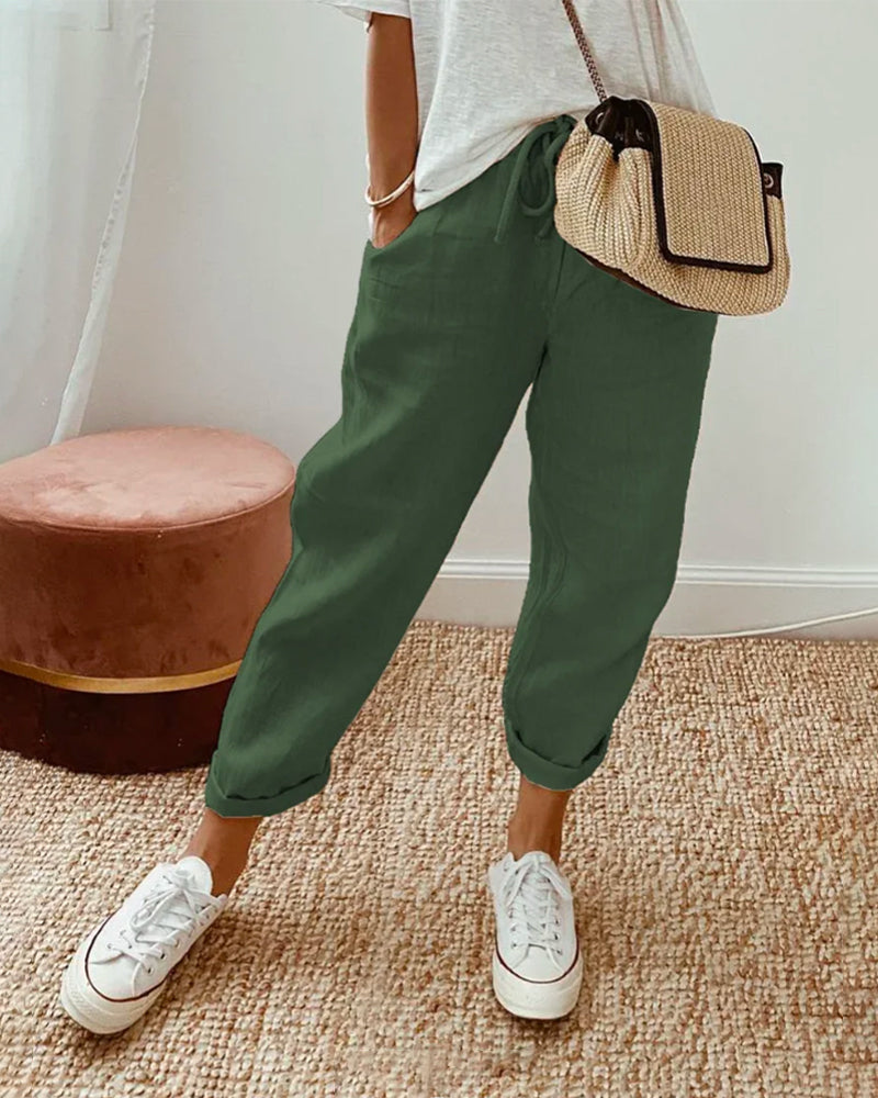 Einfache Hosen für Damen - hohe Taille